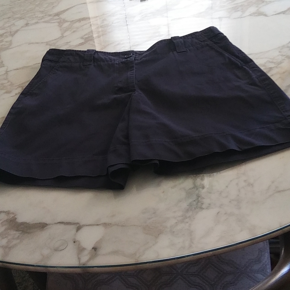 TALBOTS CASUAL SHORTS,FRONT ZIPPER/BUTTON CLOSURE,NAVY BLUE,SIZE-6